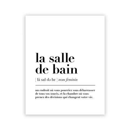 Bathroom Rules French Quotes Funny Toilet Wall Art Canvas Prints Typographic Quotations For Bathroom Toilet Room WC Wall Decor