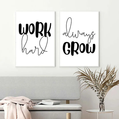 Black and White Motivational Posters Wall Art Canvas Prints Minimalist Wall Art  for Modern Interiors