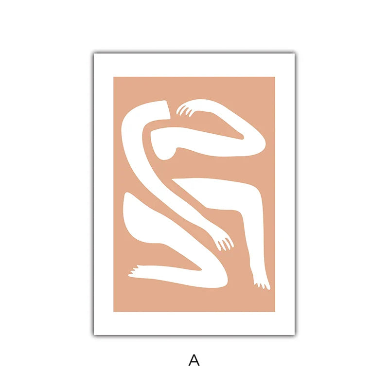 Abstract Minimalist Figure Art Pastel Canvas Prints Wall Art For Living Room Bedroom Modern Home Wall Decor