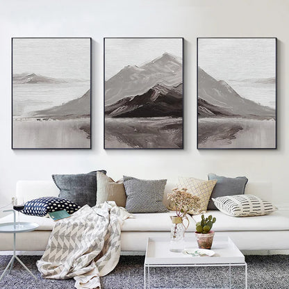 Abstract Gray Mountain Landscape Wall Art Canvas Prints Pictures For Modern Scandinavian Living Room Dining Room Art Decor
