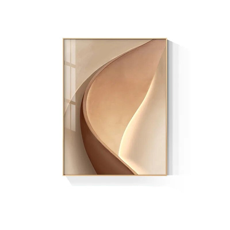 Abstract Terracotta Curves Modern Minimalist Wall Art Canvas Prints For Living Room Hotel Room Interior Design
