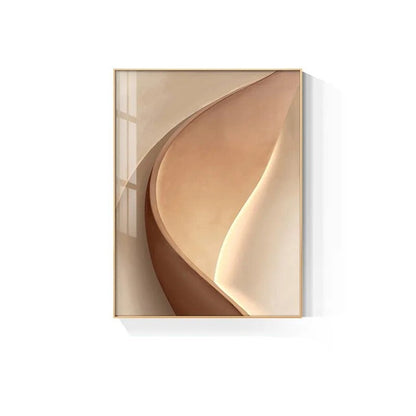 Abstract Terracotta Curves Modern Minimalist Wall Art Canvas Prints For Living Room Hotel Room Interior Design