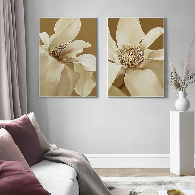 Abstract Floral Large Wall Art Canvas Prints Modern Botanical Poster For Living Room Dining Room Bedroom Art Decor