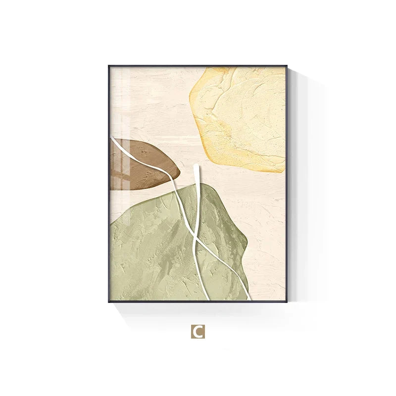 Earthy Tones Nordic Zen Stones Wall Art Canvas Prints For Modern Apartment Living Room Bedroom Art For Contemporary Interiors