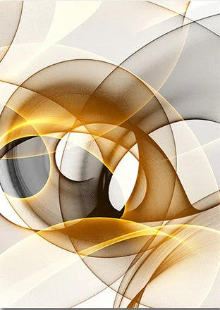 Abstract Flowing Black Golden Line Wall Art Canvas Prints Pictures For Modern Apartment Living Room Home Office Decor