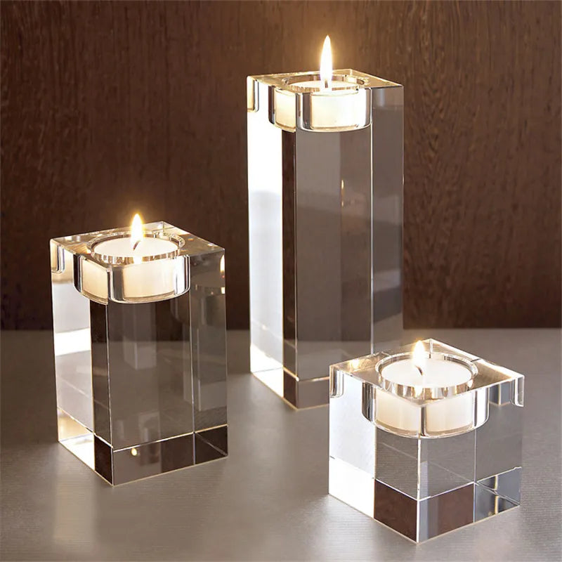 Glass Candle Holder For Tabletop Coffee Table Candle Stands For Modern Living Room
