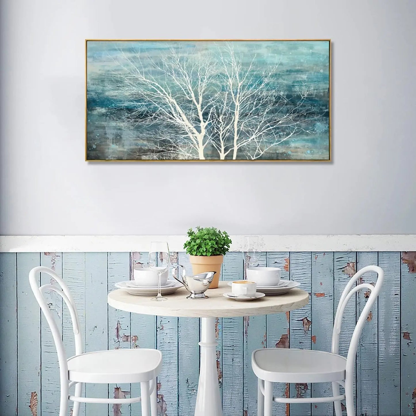 Abstract Minimalist Golden Green Flowing Wall Art Canvas Prints For Living Room Dining Room Modern Bedroom Interior Decor