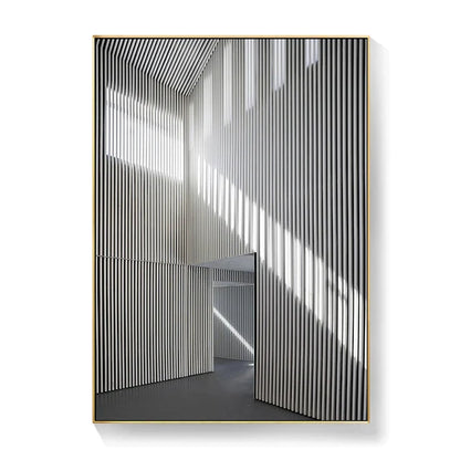 Black White Architectural Interiors Wall Art Canvas Prints For Modern Loft Living Room Home Office Decor