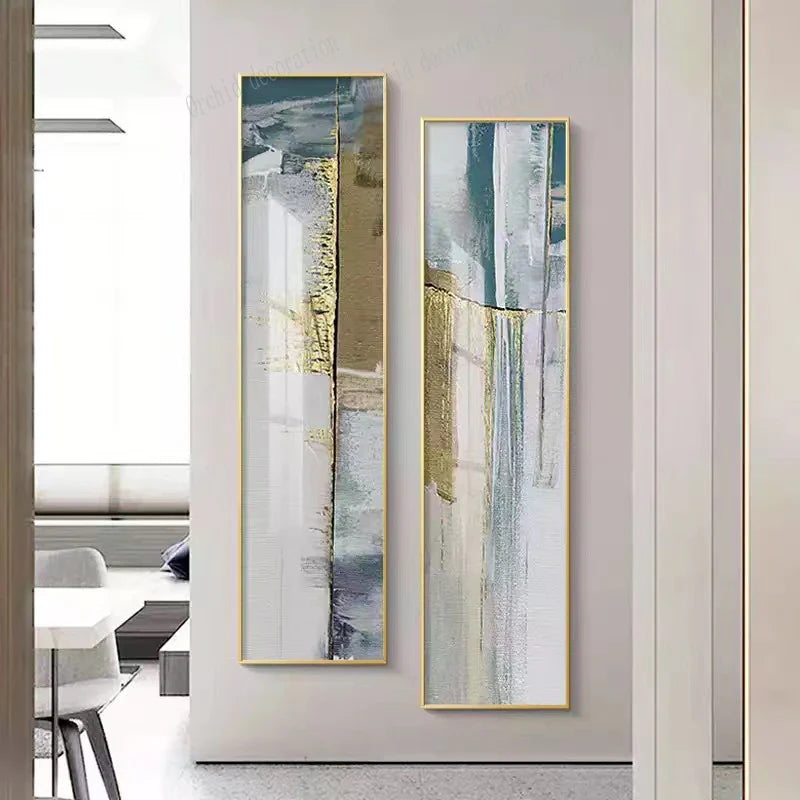 Abstract Geomorphic Vertical Strip Wall Art Canvas Prints Skyscraper Format Poster For Hall Living Room  Home Office Wall Art Decor