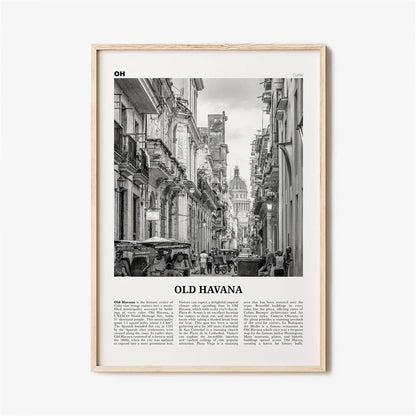 Cuba Havana Black & White Travel Poster Wall Art Canvas Prints For Living Room Dining Room