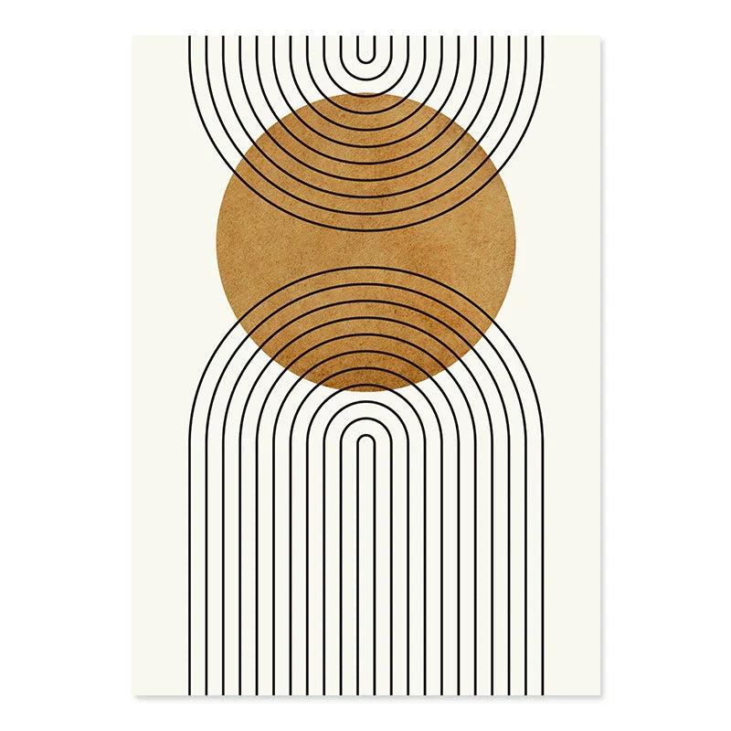 Abstract Geometric Boho Line Art Fine Art Canvas Prints Wall Art Minimalist Pictures For Living Room Dining Room Wall Decor