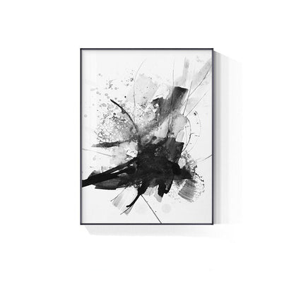 Black White Ink Splash Abstract Wall Art Canvas Prints For Living Room Minimalist Scandinavian Interiors