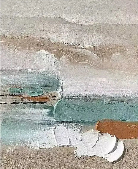 Modern Abstract Hand Painted Wall Art Artwork | Large Format Painting For Contemporary Living Room Hall Wall Decor Unique Wall Art Hand Painted On Canvas