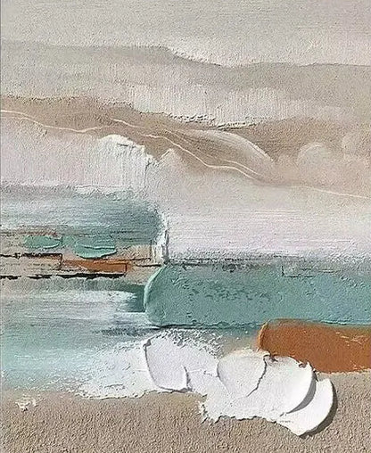 Modern Abstract Hand Painted Wall Art Artwork | Large Format Painting For Contemporary Living Room Hall Wall Decor Unique Wall Art Hand Painted On Canvas