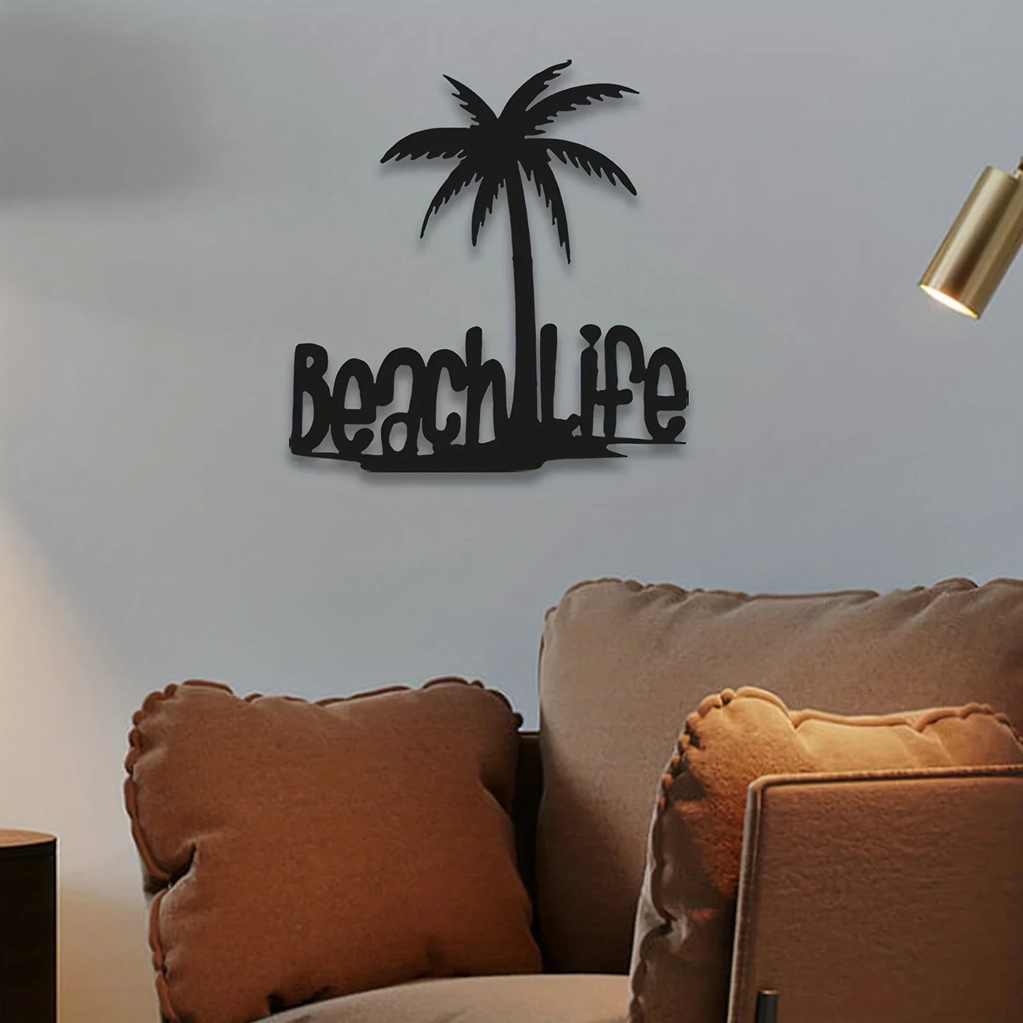 Beach Life Coconut Tree Metal Wall Art 3D Decoration For Living Room Home Office Wall Decor