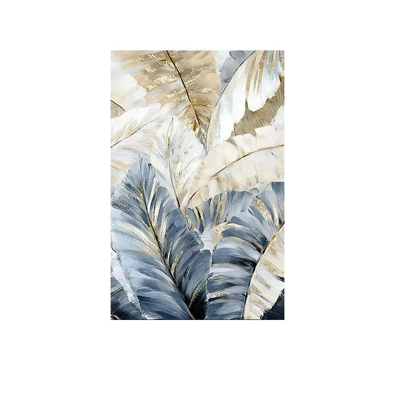 Green Leaves Botanical Abstract Wall Art Canvas Prints For Living Room Dining Room Art Decor