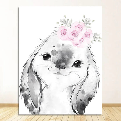 Cute Animals Nursery Posters Personalized Baby's Name Wall Art Canvas Prints For Baby's Room Kids' Room Wall Decor