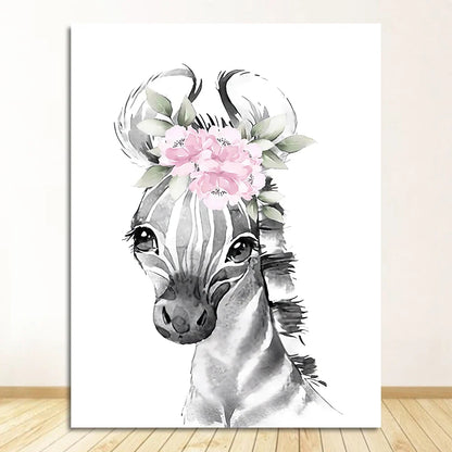 Cute Animals Nursery Posters Personalized Baby's Name Wall Art Canvas Prints For Baby's Room Kids' Room Wall Decor
