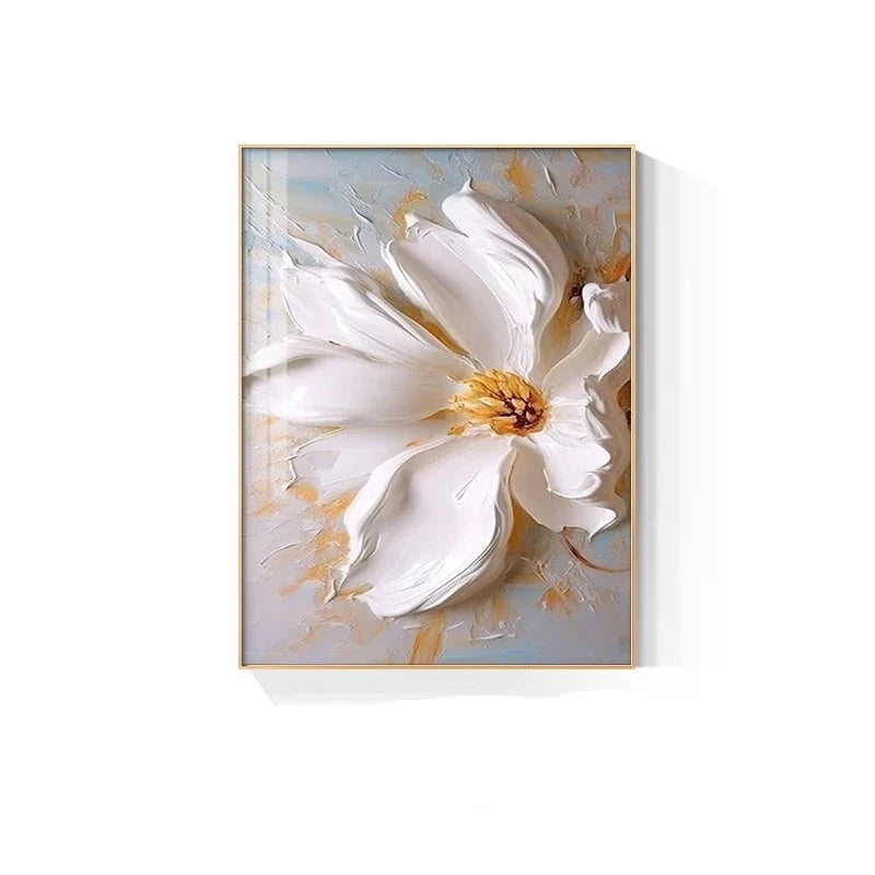 Big White Flower Wall Art Canvas Prints Modern Floral Posters For Living Room Dining Room Wall Decoration