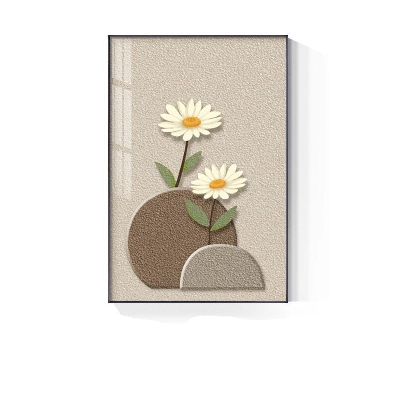 Floral Still Life Wall Art Canvas Prints Minimalist Botanical Posters For Living Room Kitchen Dining Room Wall Decor
