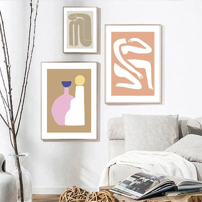 Abstract Minimalist Figure Art Pastel Canvas Prints Wall Art For Living Room Bedroom Modern Home Wall Decor