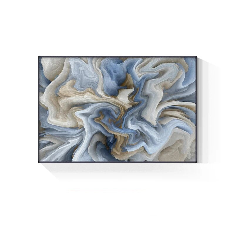 Abstract Beige Blue Gray Cloud Wall Art Fine Art Canvas Prints Modern Poster For Apartment Living Room Dining Room Home Office Decor