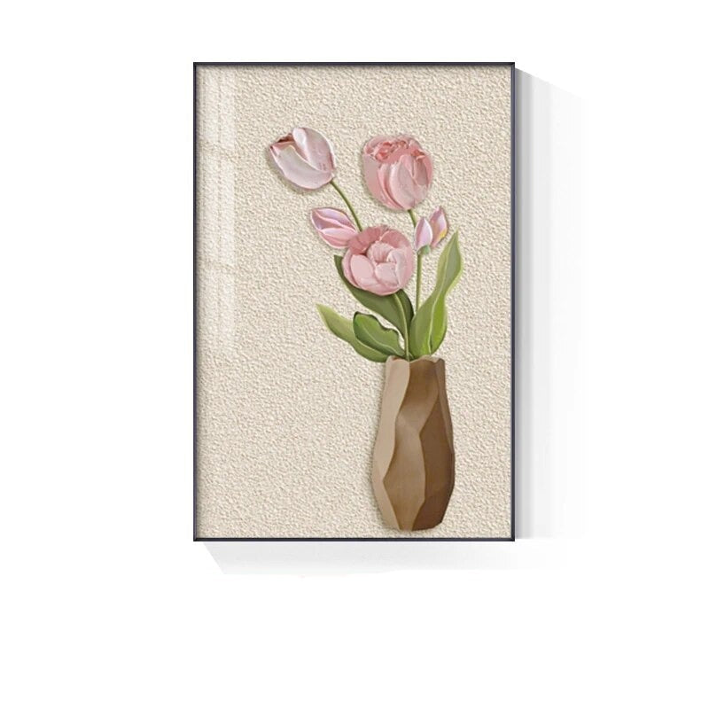 Floral Still Life Wall Art Canvas Prints Minimalist Botanical Posters For Living Room Kitchen Dining Room Wall Decor