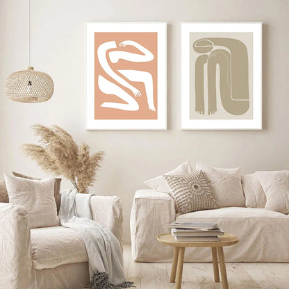 Abstract Minimalist Figure Art Pastel Canvas Prints Wall Art For Living Room Bedroom Modern Home Wall Decor