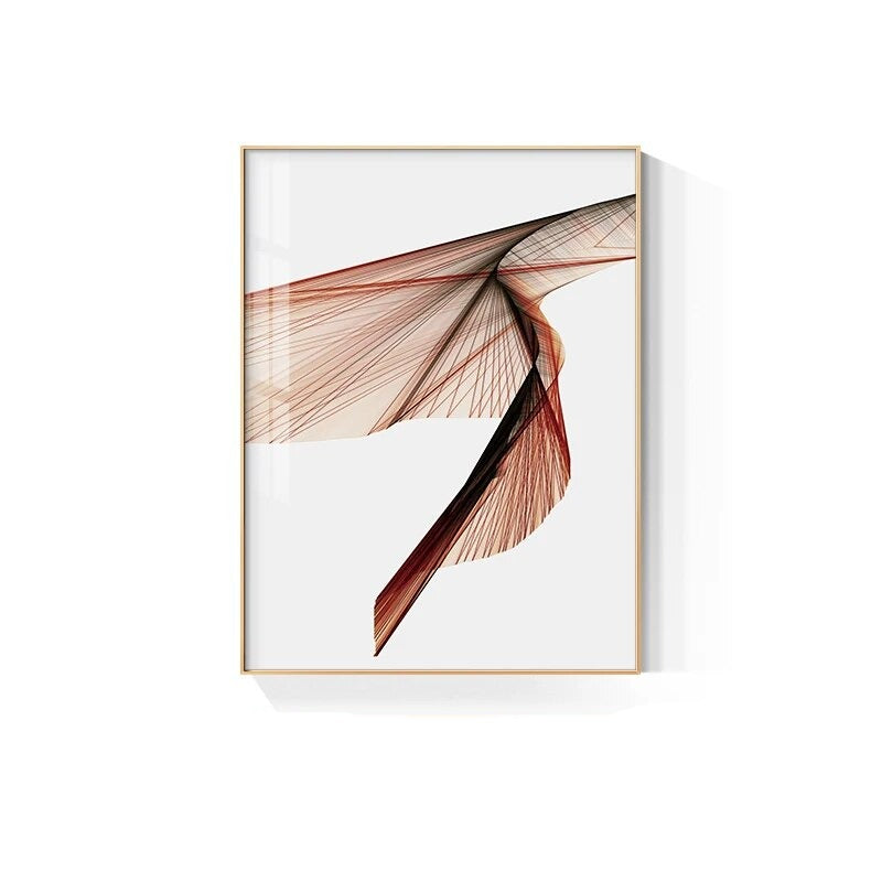 Abstract Twisted Flowing Lines Minimalist Wall Art Canvas Prints For Modern Apartment Living Room Home Office Decor