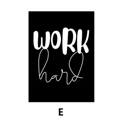 Black and White Motivational Posters Wall Art Canvas Prints Minimalist Wall Art  for Modern Interiors