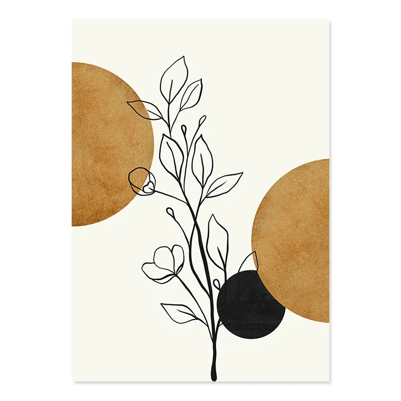 Abstract Geometric Boho Line Art Fine Art Canvas Prints Wall Art Minimalist Pictures For Living Room Dining Room Wall Decor