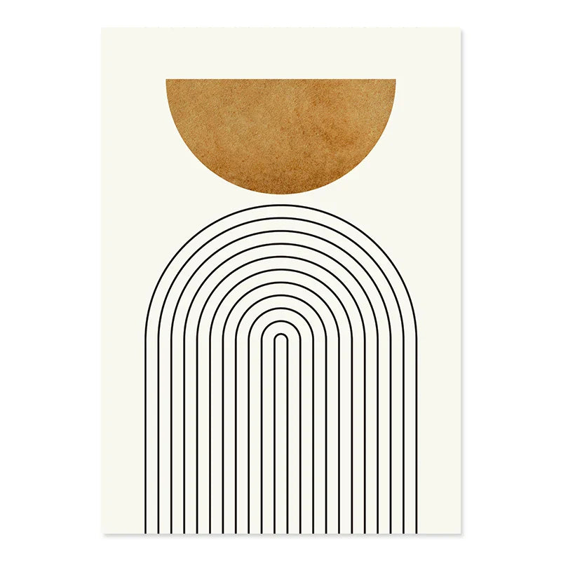 Abstract Geometric Boho Line Art Fine Art Canvas Prints Wall Art Minimalist Pictures For Living Room Dining Room Wall Decor