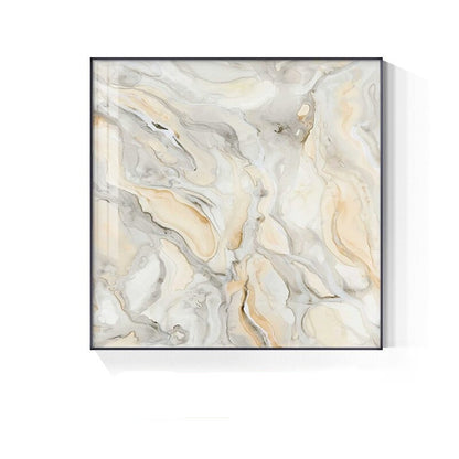 Abstract Minimalist Grey Beige Marble Wall Art Canvas Prints Square Format Poster For Modern Living Room Dining Bedroom Wall Decor
