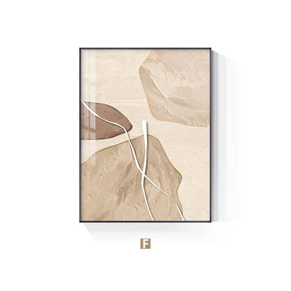 Earthy Tones Nordic Zen Stones Wall Art Canvas Prints For Modern Apartment Living Room Bedroom Art For Contemporary Interiors
