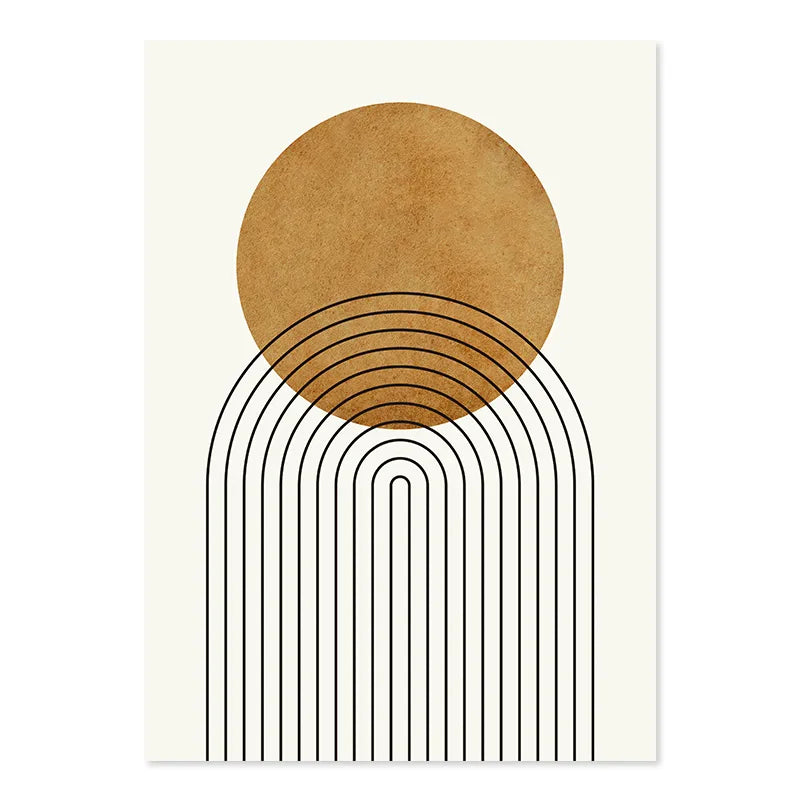 Abstract Geometric Boho Line Art Fine Art Canvas Prints Wall Art Minimalist Pictures For Living Room Dining Room Wall Decor