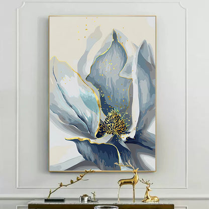 Large Blue Flowers Watercolor Wall Art Canvas Prints Botanical Abstract Posters For Modern Living Room Bedroom Wall Art Decor