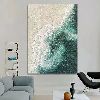 Abstract Ocean Waves Seascape Coastal Wall Art Canvas Prints For Living Room Bedroom Wall Decor