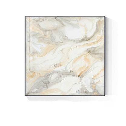 Abstract Minimalist Grey Beige Marble Wall Art Canvas Prints Square Format Poster For Modern Living Room Dining Bedroom Wall Decor