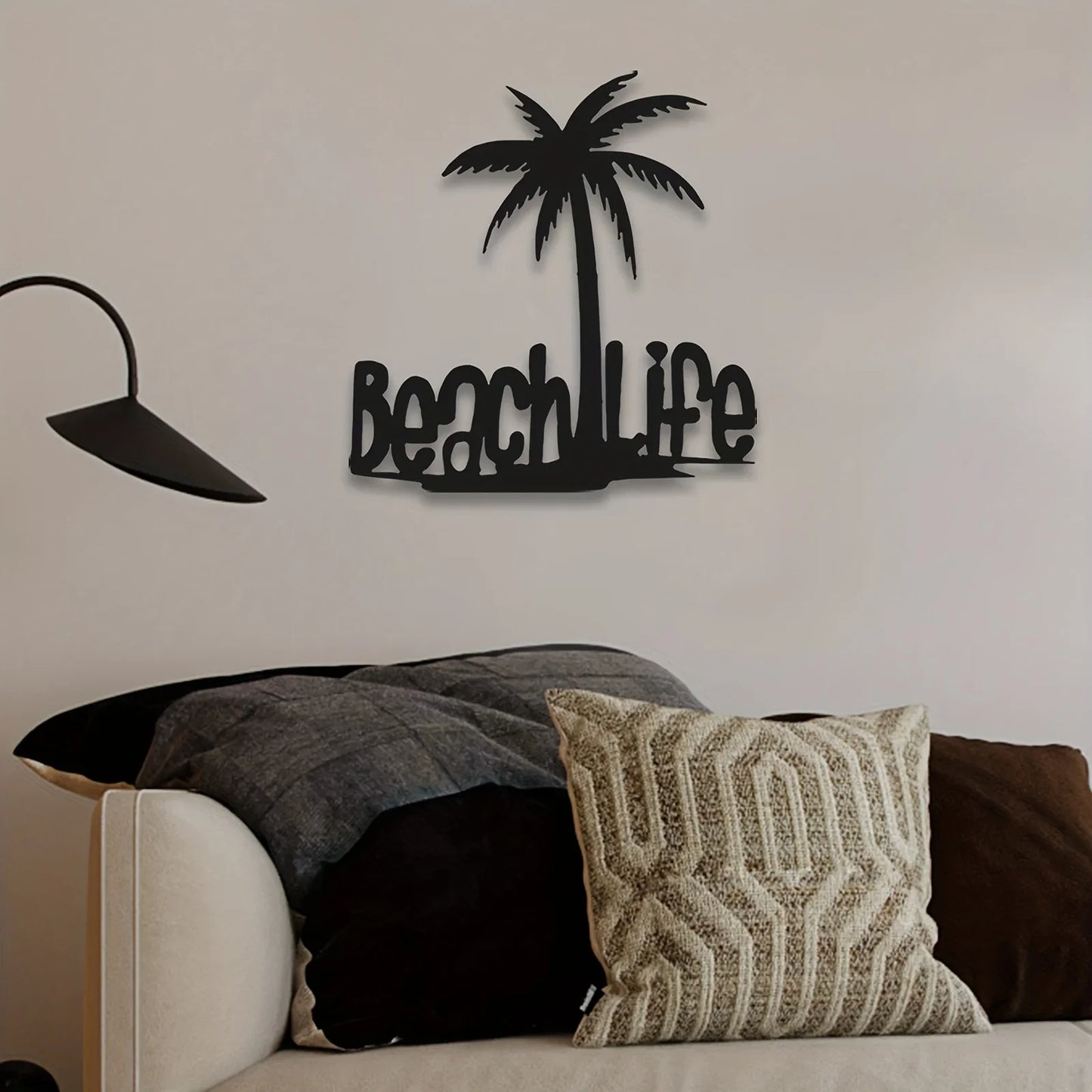 Beach Life Coconut Tree Metal Wall Art 3D Decoration For Living Room Home Office Wall Decor
