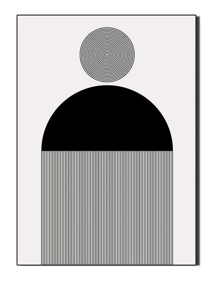 Minimalist Black White Geometric Abstract Wall Art Canvas Prints For Modern Apartment Living Room Art For Contemporary Interiors