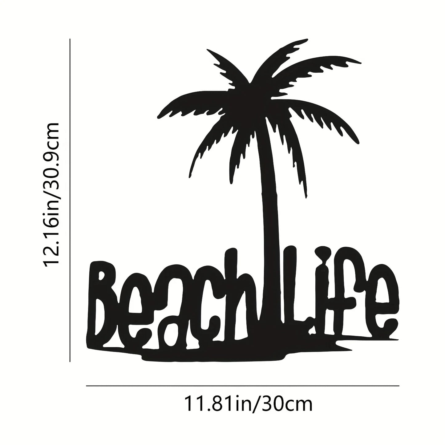 Beach Life Coconut Tree Metal Wall Art 3D Decoration For Living Room Home Office Wall Decor