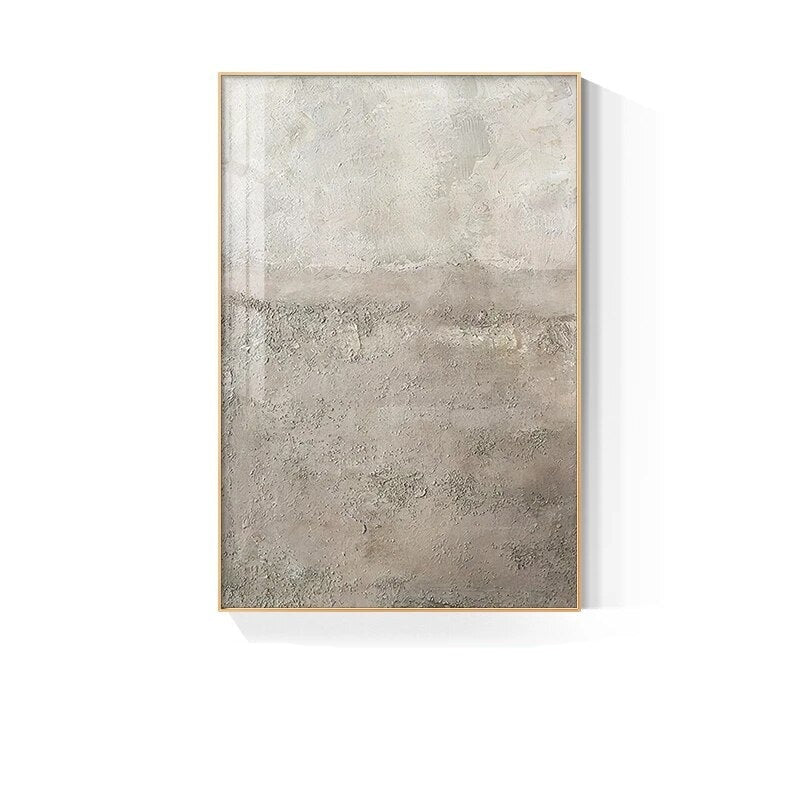 Abstract Beige Gray Wall Art Canvas Prints For Modern Apartment Contemporary Home Office Decor