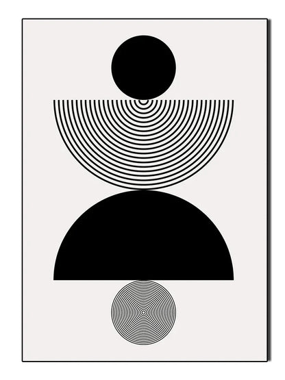 Minimalist Black White Geometric Abstract Wall Art Canvas Prints For Modern Apartment Living Room Art For Contemporary Interiors