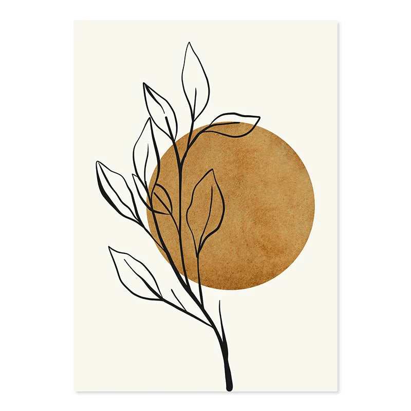 Abstract Geometric Boho Line Art Fine Art Canvas Prints Wall Art Minimalist Pictures For Living Room Dining Room Wall Decor