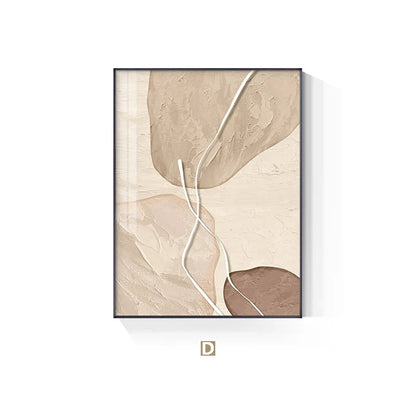 Earthy Tones Nordic Zen Stones Wall Art Canvas Prints For Modern Apartment Living Room Bedroom Art For Contemporary Interiors