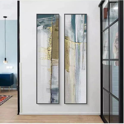 Abstract Geomorphic Vertical Strip Wall Art Canvas Prints Skyscraper Format Poster For Hall Living Room  Home Office Wall Art Decor