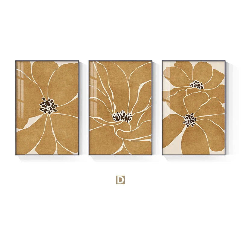 Big Floral Abstract Botanical Pastel Wall Art Canvas Prints For Modern Apartment Living Room Dining Room Wall Decor