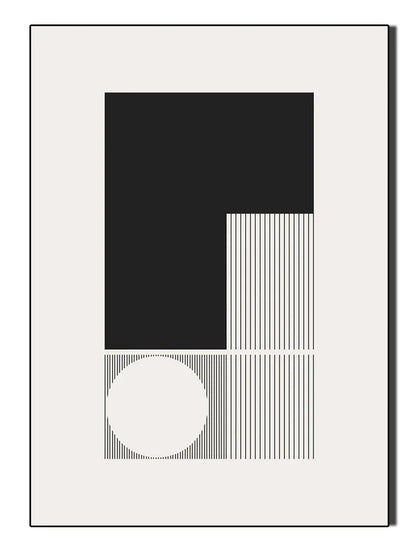 Minimalist Black White Geometric Abstract Wall Art Canvas Prints For Modern Apartment Living Room Art For Contemporary Interiors