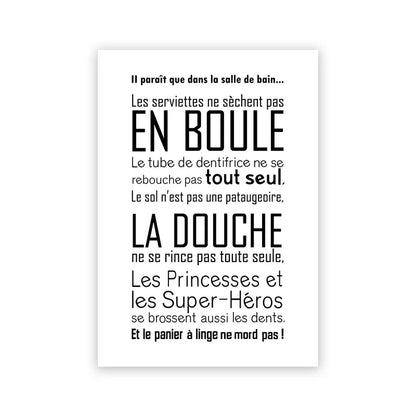 Bathroom Rules French Quotes Funny Toilet Wall Art Canvas Prints Typographic Quotations For Bathroom Toilet Room WC Wall Decor