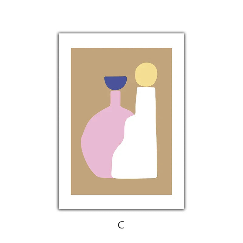 Abstract Minimalist Figure Art Pastel Canvas Prints Wall Art For Living Room Bedroom Modern Home Wall Decor